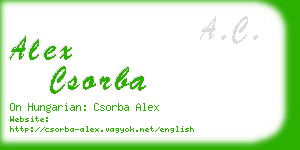 alex csorba business card